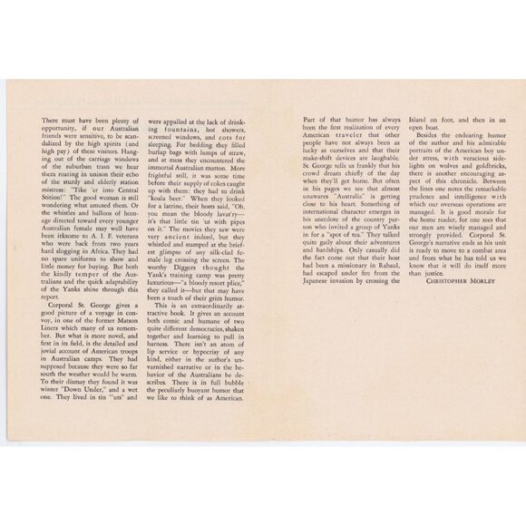 1944 C/O Postmaster St. George WWII Aussie Army Humor HC w/ DJ & Book Club Inser - Picture 8 of 9